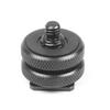 NovelGoal 3/8 to 1/4 Double Hot Shoe Mounts Dual Cold Shoe Mount for Mic/Light Connection for OS-MO 360/Hero 13 and Hero Actinon Camera (Black) view 1
