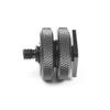 NovelGoal 3/8 to 1/4 Double Hot Shoe Mounts Dual Cold Shoe Mount for Mic/Light Connection for OS-MO 360/Hero 13 and Hero Actinon Camera (Black) view 3