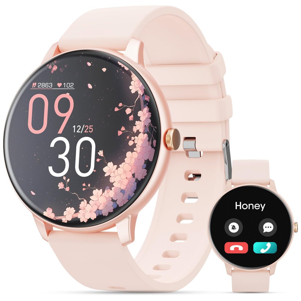 3Cloudge Mingwear New 1.39-inch Women's Smart Watch with Answer/Make Call/Fitness Tracker, 100+ Sports Modes, IP68 Waterproof, Suitable for Android and iPhone Devices