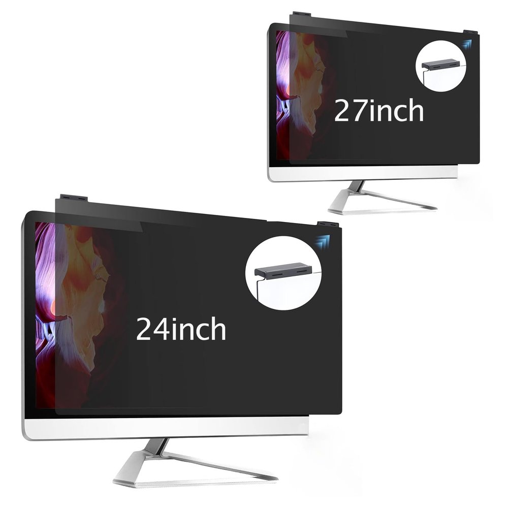 2 Pack [24 Inch 16:9 & 27 Inch 16:9] Haning Computer Privacy Screen Filters for Widescreen Monitors