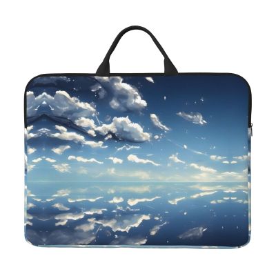 Blue sky and white clouds 14in Laptop Case Sleeve Bag - Carrying Business Travels, Office  Features Shoulder Messenger, Briefcase