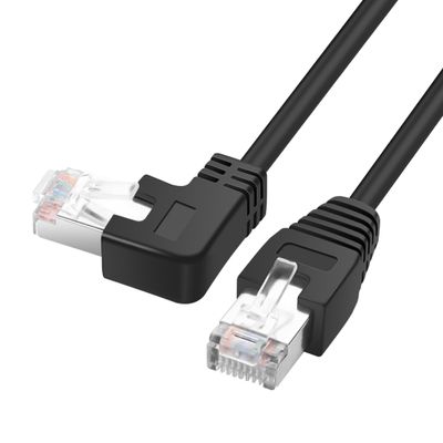 YACSEJAO RJ45 90 Degree Ethernet Cable Cat6 RJ45 Male to Right Angle Network Patch Cords Choose from Multiple Angle Lengths (Right Angle, 0.5M/1.6FT)