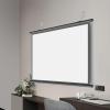 Projector Screen Manual Pull Down, Retractable Video Screen for Home Theater Office, Anti-Crease Home Theater Office Wall Mounted Ceiling Pull Down Projection 1.2 Gain Matte White(60") view 1