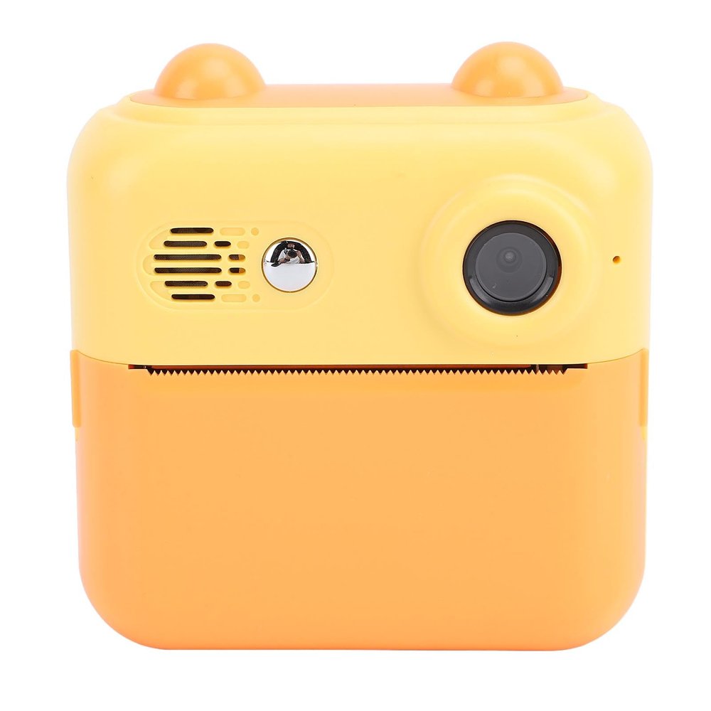Instant Camera, Instant Print Digital Camera, 48MP 1080P 2.4 Inch Screen Supports Digital Zoom Kids Digital Selfie Camera Toy (Yellow)