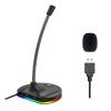Blapsuro USB Computer Microphone with Mute Button and RGB Lighting,Plug&Play Mic for Conference,Gaming,YouTube,Desktop PC Mic for Mac/Window-Black-M8(3-Port Hub) view 1