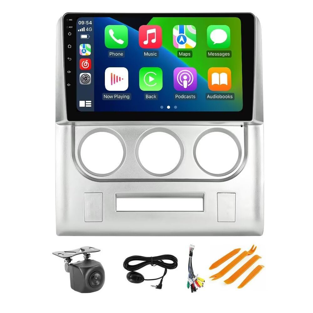 9" IPS Touch Screen 8 Core 4+32GB Car Radio for Dodge Challenger 2008 2009 2010 2011 2012 2013 2014 Android Upgrade Stereo Dash Kit/Car-Play/Android Auto(Silver)