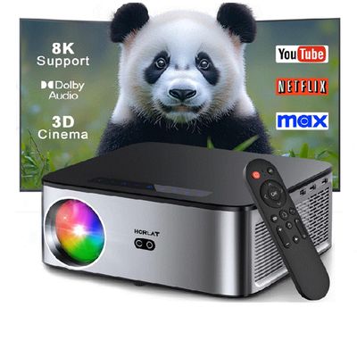 26000 Lumens 8K LCD Projector 1080P Dual Band WiFi 6 Auto Focus 32GB Memory Full HD Home Theater Office