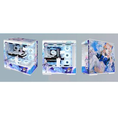 Computer Cases, Mid-Tower PC Gaming Case ATX/M-ATX/ITX - Front I/O TPYE-C Port - Tempered Glass- 10 Fan Installation Position - Water Cooling Installation Ready
