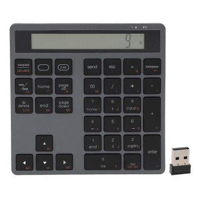 Wisoqu External 34 Keys Keyboard, 5.0 Numeric Keypad with Comfortable Typing Experience, Lightweight and Portable, 10m Working Distance, for OS X, ABS Material, 2 x AAA Batteries