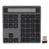 Wisoqu External 34 Keys Keyboard, 5.0 Numeric Keypad with Comfortable Typing Experience, Lightweight and Portable, 10m Working Distance, for OS X, ABS Material, 2 x AAA Batteries view 1