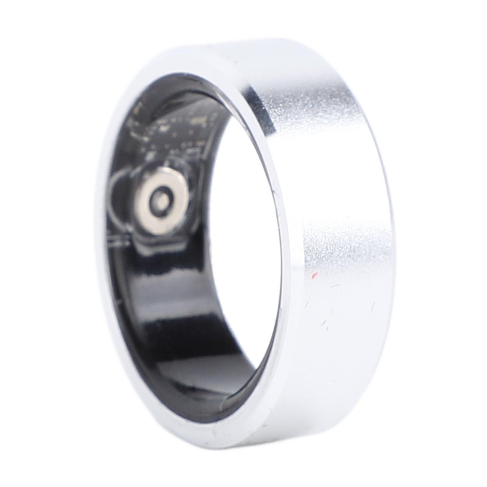 Wisoqu Smart Health Ring, Sleep Monitoring, Step Counter Fitness Tracker Ring with Charging Case, Thin and Light Wearable Smart Ring for iOS &, IP68 (Silver)
