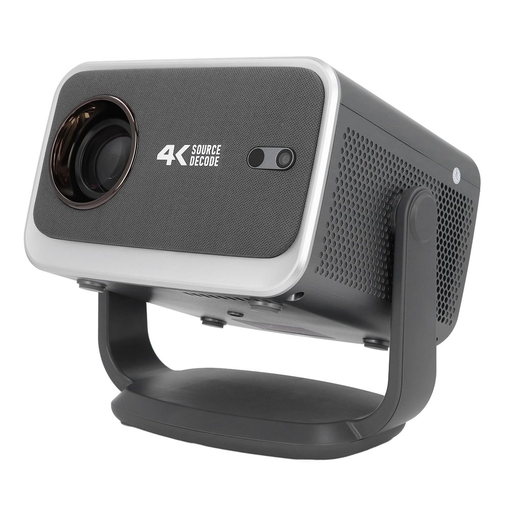 Video Projector, 1080P BT 5.2 2GB RAM 16GB ROM, LED Light Source Long Lifespan for 13, Airplay MiraCast Screen Mirroring, Fidelity Display, ABS Material (US Plug)