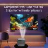Video Projector, 1080P BT 5.2 2GB RAM 16GB ROM, LED Light Source Long Lifespan for 13, Airplay MiraCast Screen Mirroring, Fidelity Display, ABS Material (US Plug) view 2