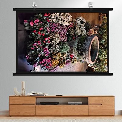 JKSTDPV 30" 40" 50" 60" 72" Manual Pull Down Projection Screen Outdoor Projector Screens for Backyard Portable Roll Up Movie Screen Office Little Screen(30inch 4:3)