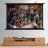 JKSTDPV 30" 40" 50" 60" 72" Manual Pull Down Projection Screen Outdoor Projector Screens for Backyard Portable Roll Up Movie Screen Office Little Screen(30inch 4:3) view 1