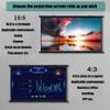 JKSTDPV 30" 40" 50" 60" 72" Manual Pull Down Projection Screen Outdoor Projector Screens for Backyard Portable Roll Up Movie Screen Office Little Screen(30inch 4:3) view 2