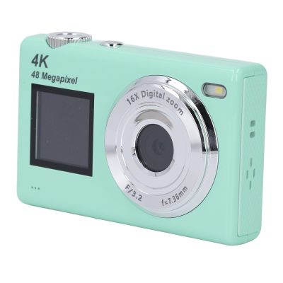 Digital Cameras, 48MP 4K 16X Digital Zoom Autofocus Compact Camera, Anti Shake, Point and Shoot Portable Video Cameras for Students, Kids, Teenagers, Dual Screen Design (Green)