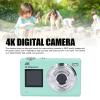Digital Cameras, 48MP 4K 16X Digital Zoom Autofocus Compact Camera, Anti Shake, Point and Shoot Portable Video Cameras for Students, Kids, Teenagers, Dual Screen Design (Green) view 2