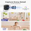 Hugolog 3K 5MP Indoor Pan/Tilt Security Camera 3 Channel Dash Cam 4K+1080P+1080P HD Triple Dashcam with 5G WiFi, 3" IPS Touch Screen, Front and Rear Inside Loop Recording view 3