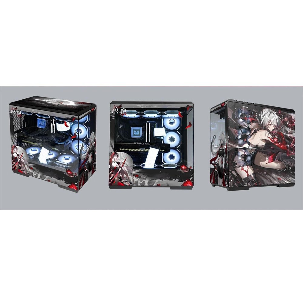 Computer Cases, Mid-Tower PC Gaming Case ATX/M-ATX/ITX - Front I/O TPYE-C Port - Tempered Glass- 10 Fan Installation Position - Water Cooling Installation Ready
