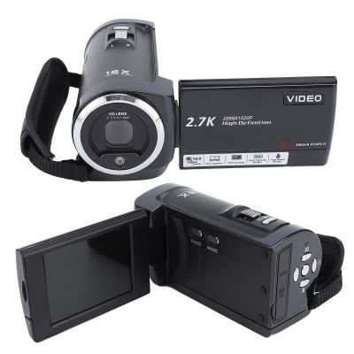 50MP 2.7K Camcorder Video Camera, 16X Digital Zoom, 270 Degree Rotation Screen, Webcam for, 140mins Recording, with LED Light for Night Video Vlogging, Digital Video