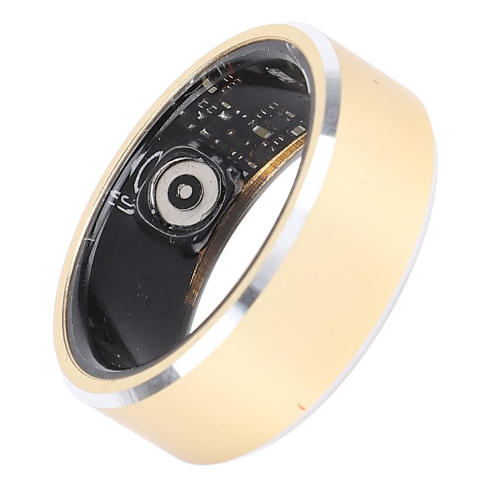 Wisoqu Smart Health Ring, Sleep Monitoring, Step Counter Fitness Tracker Ring with Charging Case, Thin and Light Wearable Smart Ring for iOS &, IP68 (Gold)