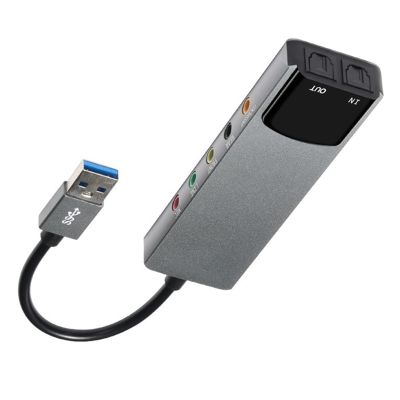 USB to RJ45 External Sound Card, 5.1 Channels+Fiber SPDIF Output, Supports AES/EBU, IEC60958, S/PDIF