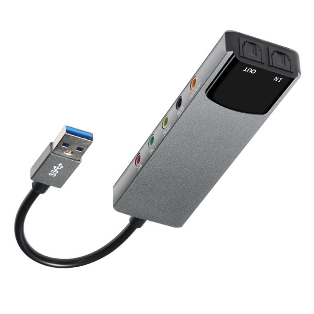 USB to RJ45 External Sound Card, 5.1 Channels+Fiber SPDIF Output, Supports AES/EBU, IEC60958, S/PDIF