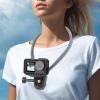 ciciglow Neck Mount for Action 5 Pro, Camera POV Necklace Mount with 3 Claw Adapter Base for Go 3S, Silicone Necklace Holder for 3, Adjustable Angle for Horizontal Vertical view 2