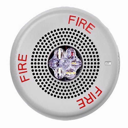 Eaton Eluxa ELFHSWC Low Frequency Sounder Strobe, Ceiling, White, FIRE, 110/177 cd, 24V, Indoor