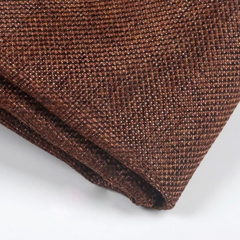 Flushbay Speaker Grill Cloth Linen Single Layer Speaker Fabric Protective Dustproof Mesh Cloth Stereo Fabric Replacement for Home Stage Speakers, Media Cabinet, KTV Box (Coffee, 50 * 146cm)