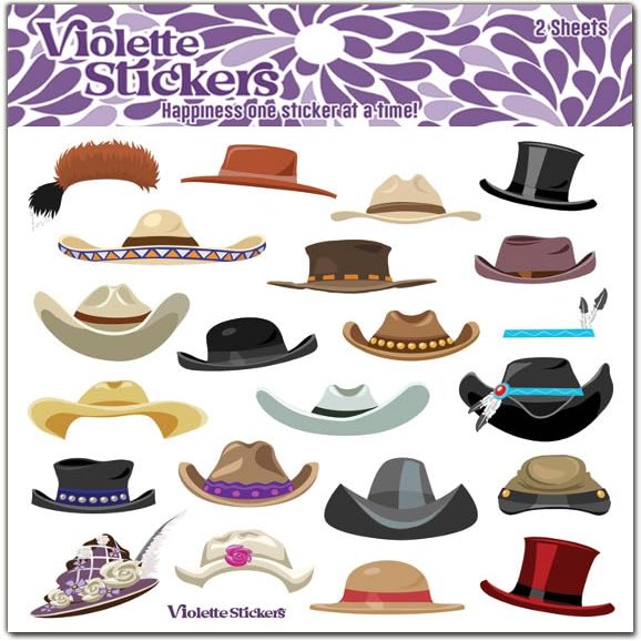 Classic Hat Stickers by Violette Stickers