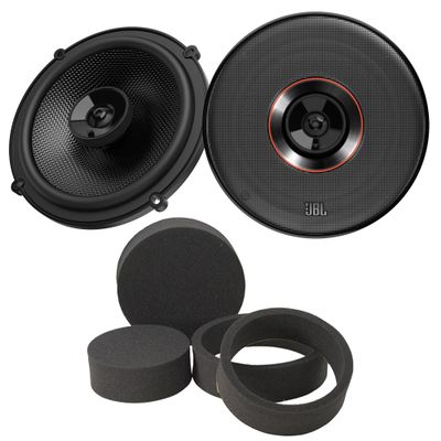 JBL CLUB-64SQ Club Series 6.5" Two-Way Premium Car Audio Speaker Speakers, Pair with RKFR6 Fast Rings 6" & 6.5"