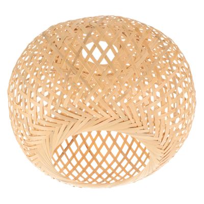 Luxshiny Woven Bamboo Pendant Lamp Shade Handcrafted Rustic Bamboo Chandelier Cover for Indoor Lighting Homes Restaurants and Hotels Natural Aesthetic Hanging Light Fixture