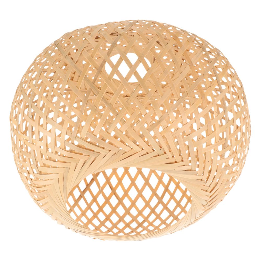 Luxshiny Woven Bamboo Pendant Lamp Shade Handcrafted Rustic Bamboo Chandelier Cover for Indoor Lighting Homes Restaurants and Hotels Natural Aesthetic Hanging Light Fixture