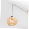 Luxshiny Woven Bamboo Pendant Lamp Shade Handcrafted Rustic Bamboo Chandelier Cover for Indoor Lighting Homes Restaurants and Hotels Natural Aesthetic Hanging Light Fixture view 4