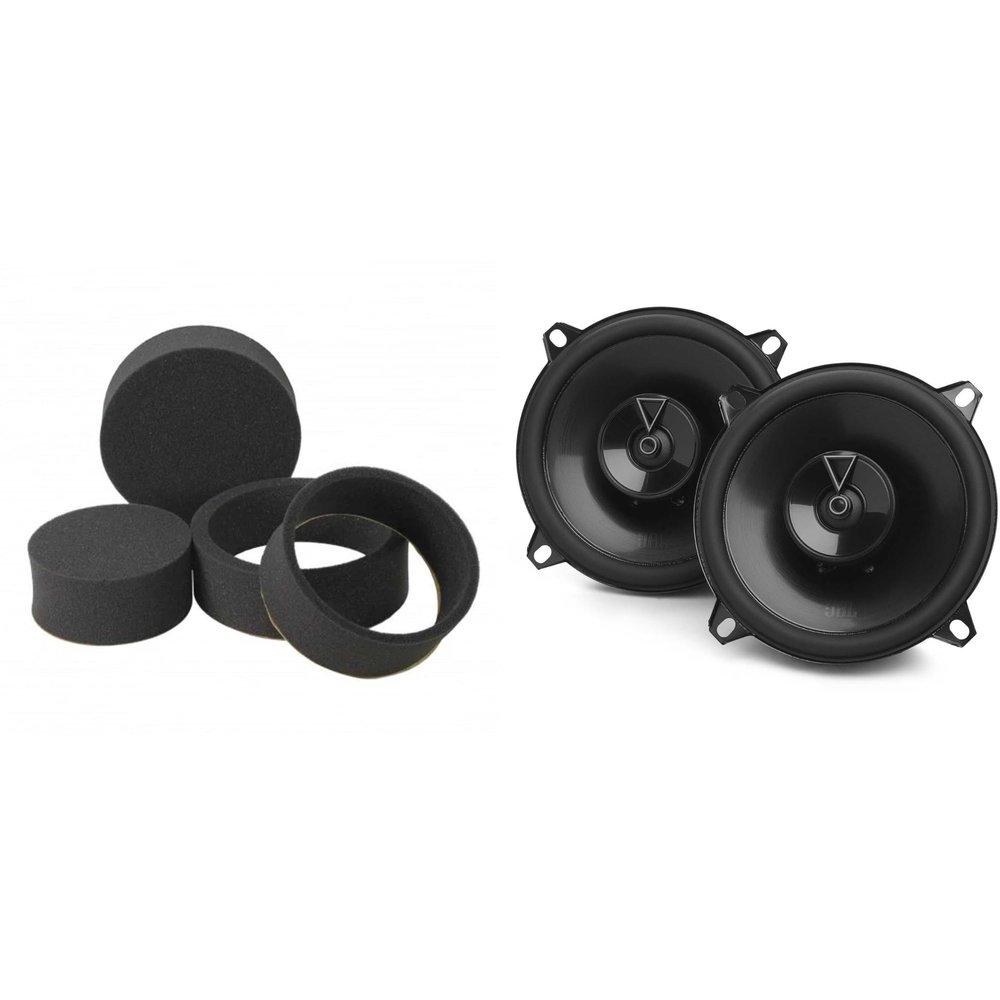 JBL CLUB-54F Club Series 5.25" Two-Way Car Audio Speakers, Pair, No Grill with RKFR5 Fast Rings 5" & 5.25"