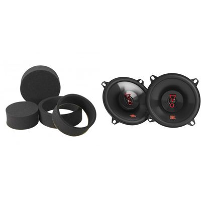JBL Stage3527FAM Stage3 5.25" Two-Way Car Audio Speakers - No Grills with RKFR5 Fast Rings 5" & 5.25"
