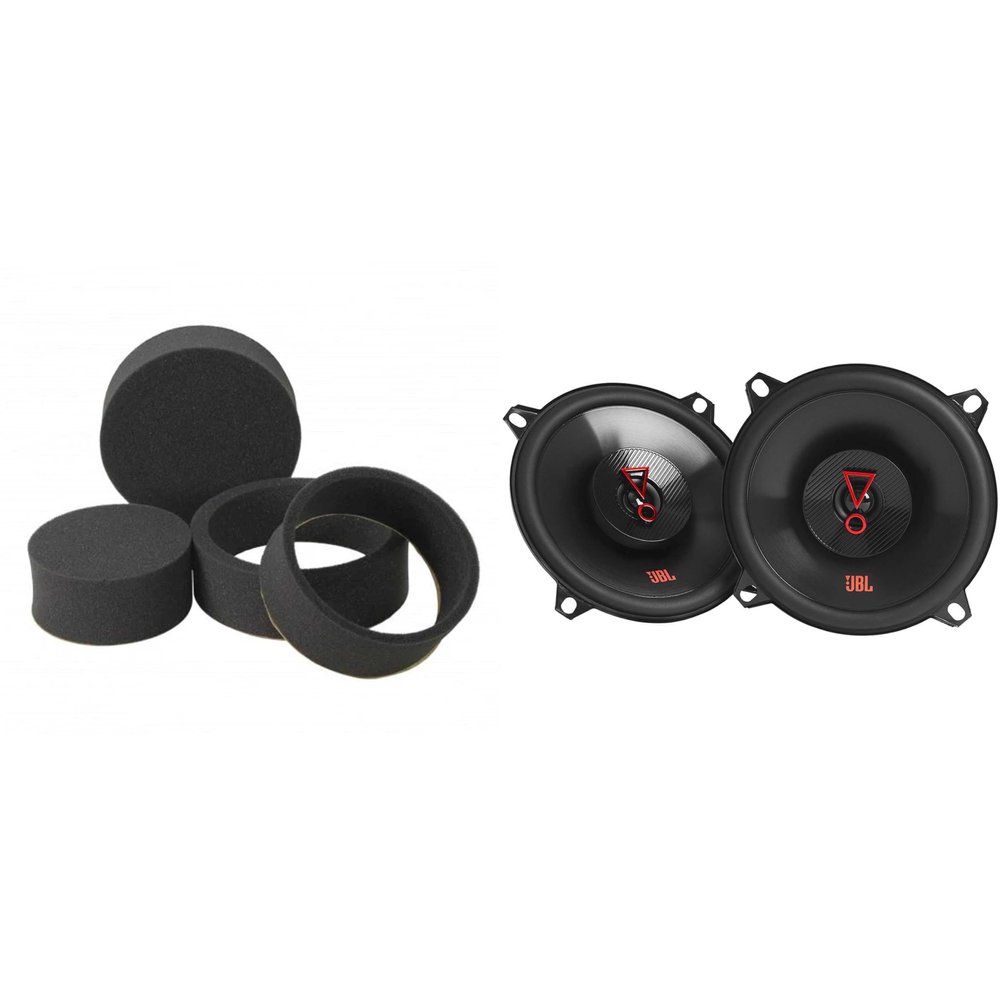 JBL Stage3527FAM Stage3 5.25" Two-Way Car Audio Speakers - No Grills with RKFR5 Fast Rings 5" & 5.25"