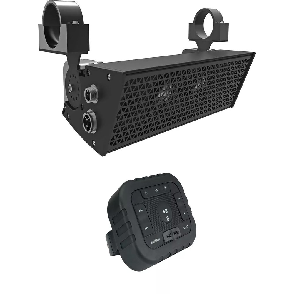 NavAtlas NS14A 14" ATV, UTV, Golf Cart, and Boat Weather Resistant Soundbar Speaker with NA1BT Bluetooth Controller | Auxiliary Input | New