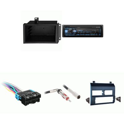 Alpine UTE-73BT Single Din Radio Bundle Blue Dash Includes Radio Pocket Compatible with Chevrolet GMC CK Truck 88-94