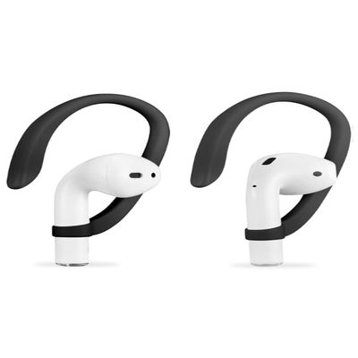 Ear Hooks Compatible with Apple AirPods 1, 2, 3, 4, Pro and Pro 2  Anti-Slip Sport Ear Hooks for Ultimate Comfort and Secure Fit (Black)