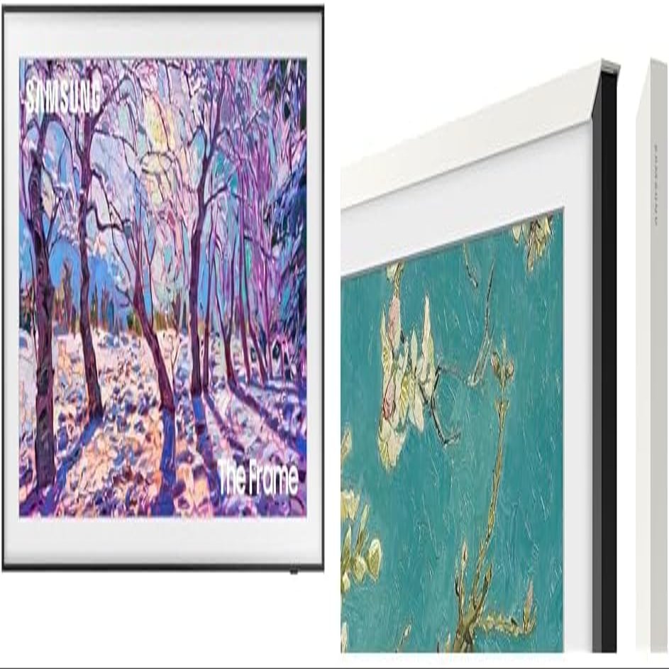 Samsung 32-Inch Class QLED The Frame LS03C Series Smart TV w/Alexa Built-in (QN32LS03CB, Latest Model) + Free White Bezel Value $99 VGSCFC32WTB