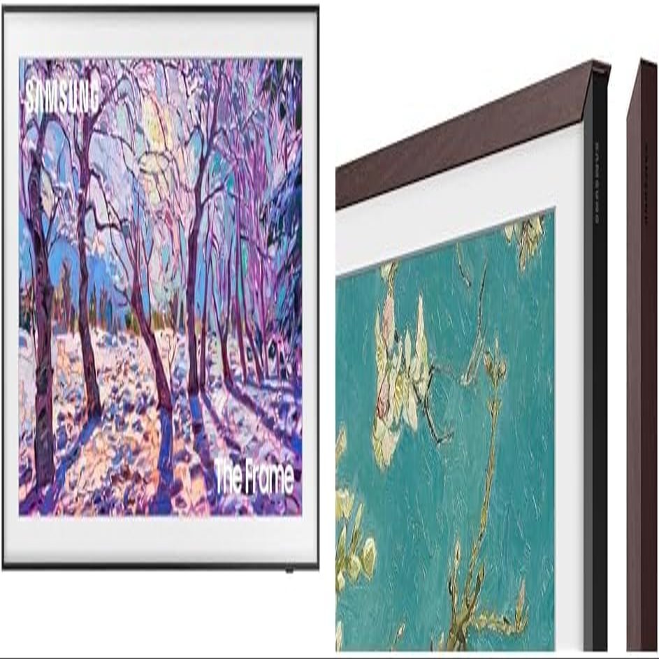 Samsung 32-Inch Class QLED The Frame LS03C Series Smart TV w/Alexa Built-in (QN32LS03CB, Latest Model) + Free Brown Bezel Value $99  VGSCFC32BWB