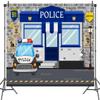 10 x 6.5 ft Police Theme Happy Birthday Party Decoration Backdrop Police Police Booth Car Banner Background Kids Boys Birthday Baby Shower Banner Props Photography Studio Props Decor view 3