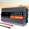 Dfdieratve 6000W Pure Sine Wave Power Inverter DC 12V/24V/48V/60V to AC 110V 220V Converter with 2 AC Outlets, Car Inverter with LCD Display and Remote Control for Truck RV Home,60V view 1