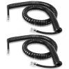 EZYUMM Phone Cord for Landline, 2 Pack Black Handset Telephone Cord, Universal Replacement Cable for Desk & Wall Phones view 1
