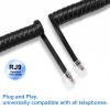 EZYUMM Phone Cord for Landline, 2 Pack Black Handset Telephone Cord, Universal Replacement Cable for Desk & Wall Phones view 2