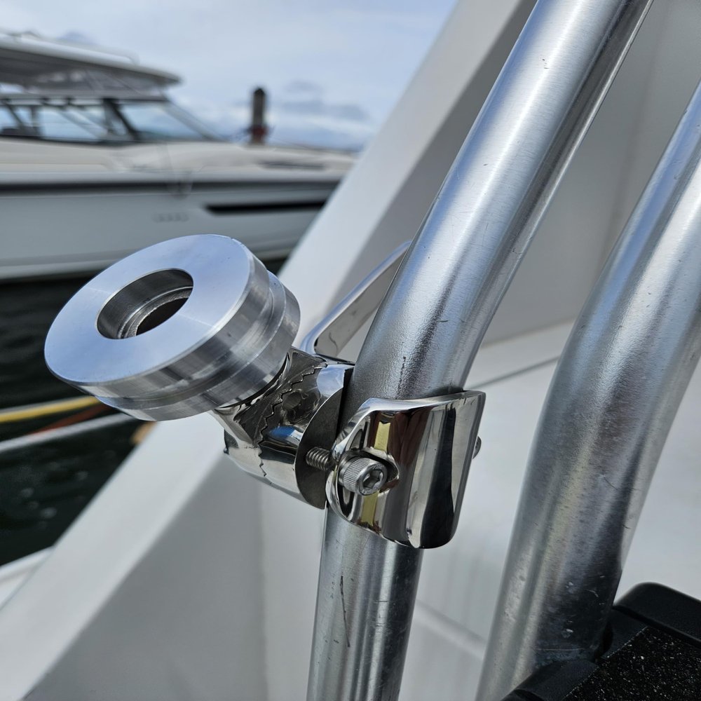 Marine-Grade Adjustable Rail Mount for Starlink Mini Antenna - Flat Dish Base Perfect for Boats, Yachts, Sailboats, and Trawlers (LM-SMINI-RL)