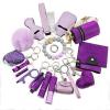 YLSHG Shiny Safety Keychain Set with Personal Alarm, 19 Pcs Keychain Accessories Kit with Whistle Pompom, Gift Set for Women (Purple) view 1